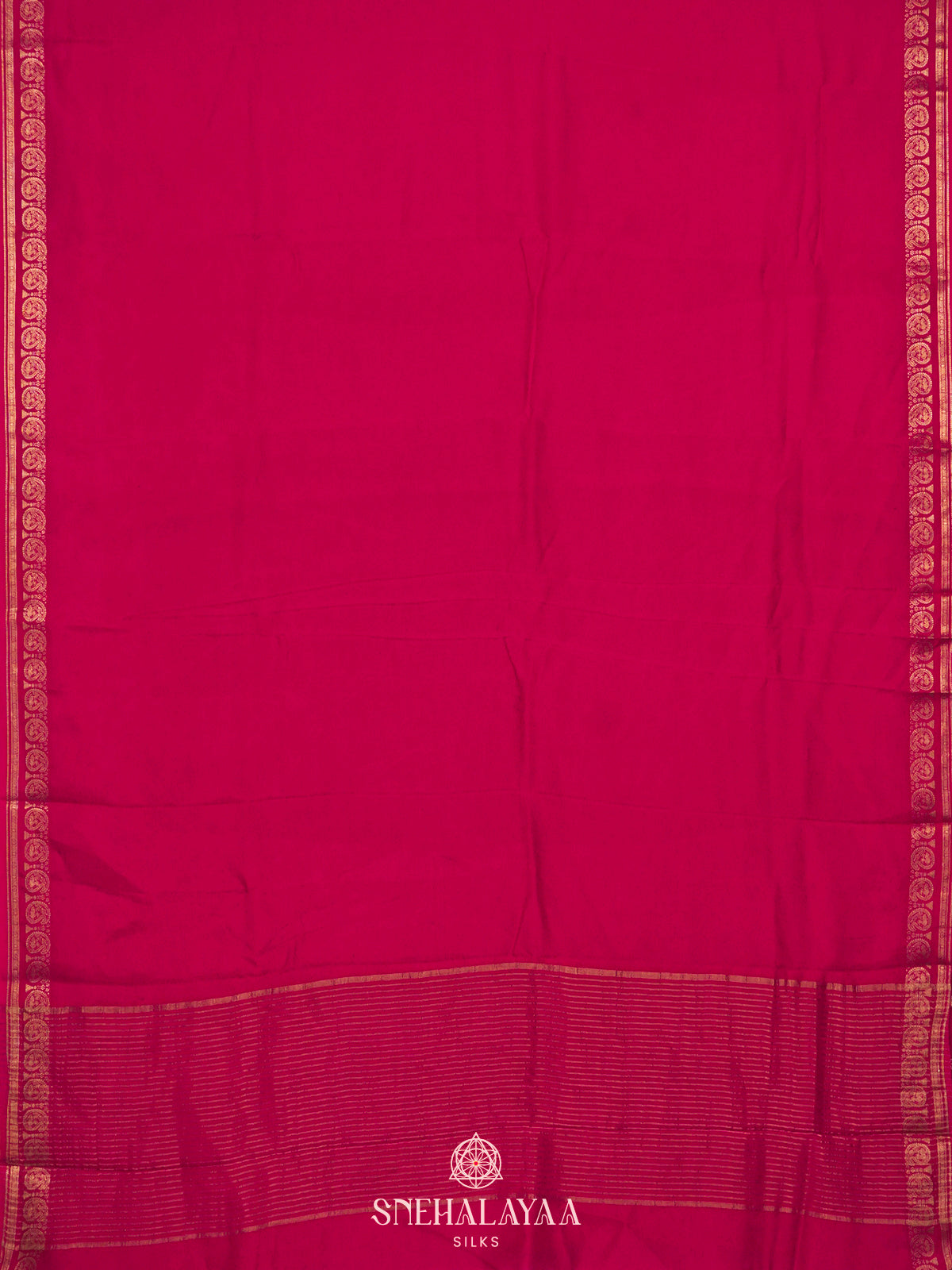 Pink Mysore Silk Saree