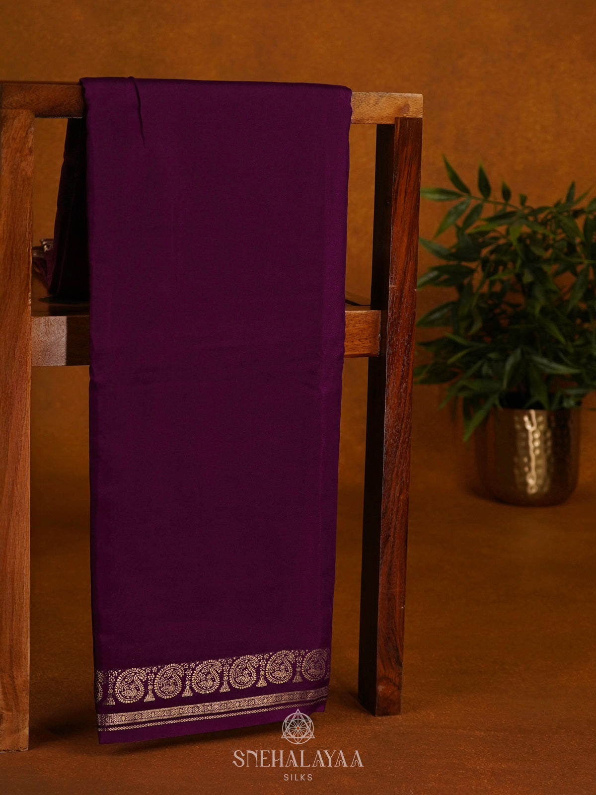 Purple Mysore Silk Saree