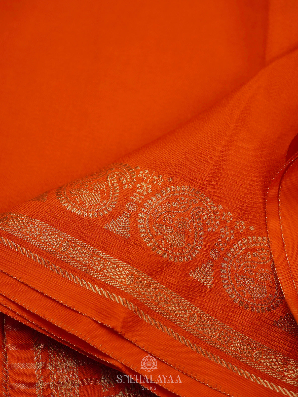 Orange Mysore Silk Saree