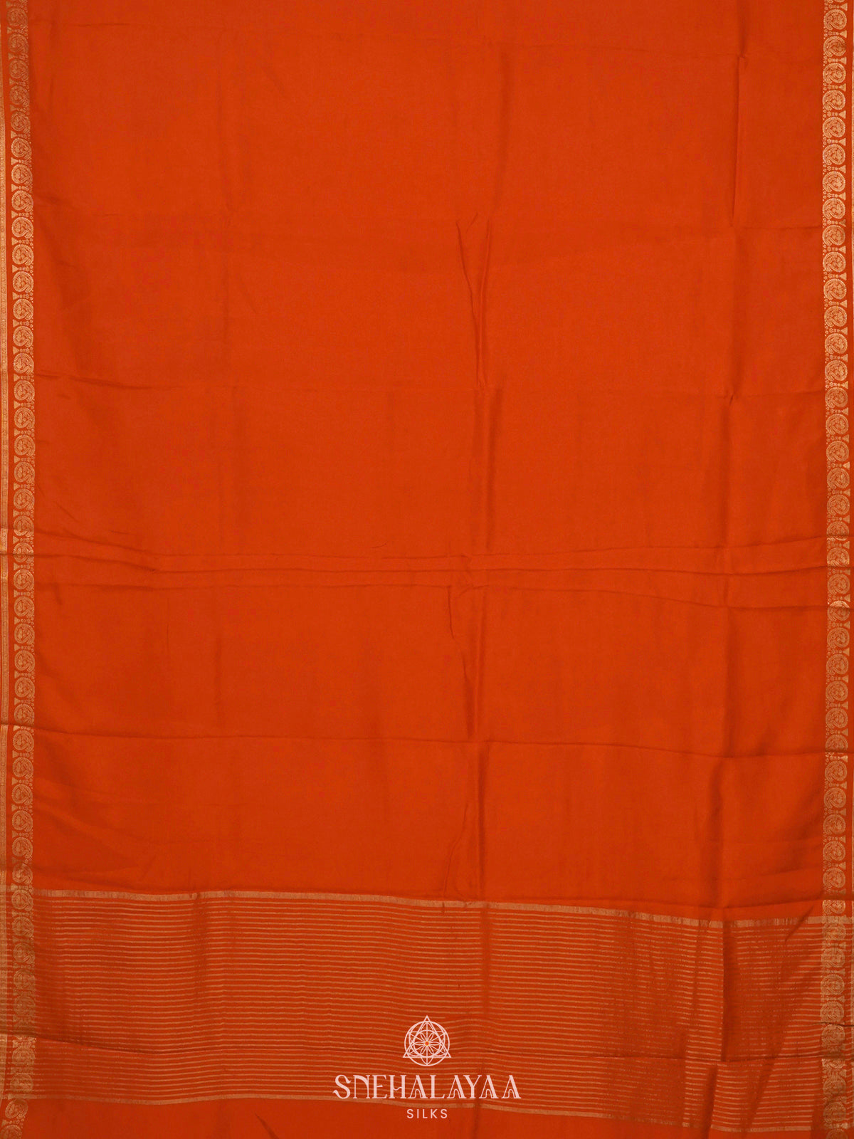 Orange Mysore Silk Saree