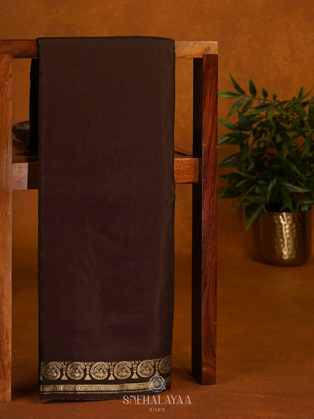 Brown Mysore Silk Saree