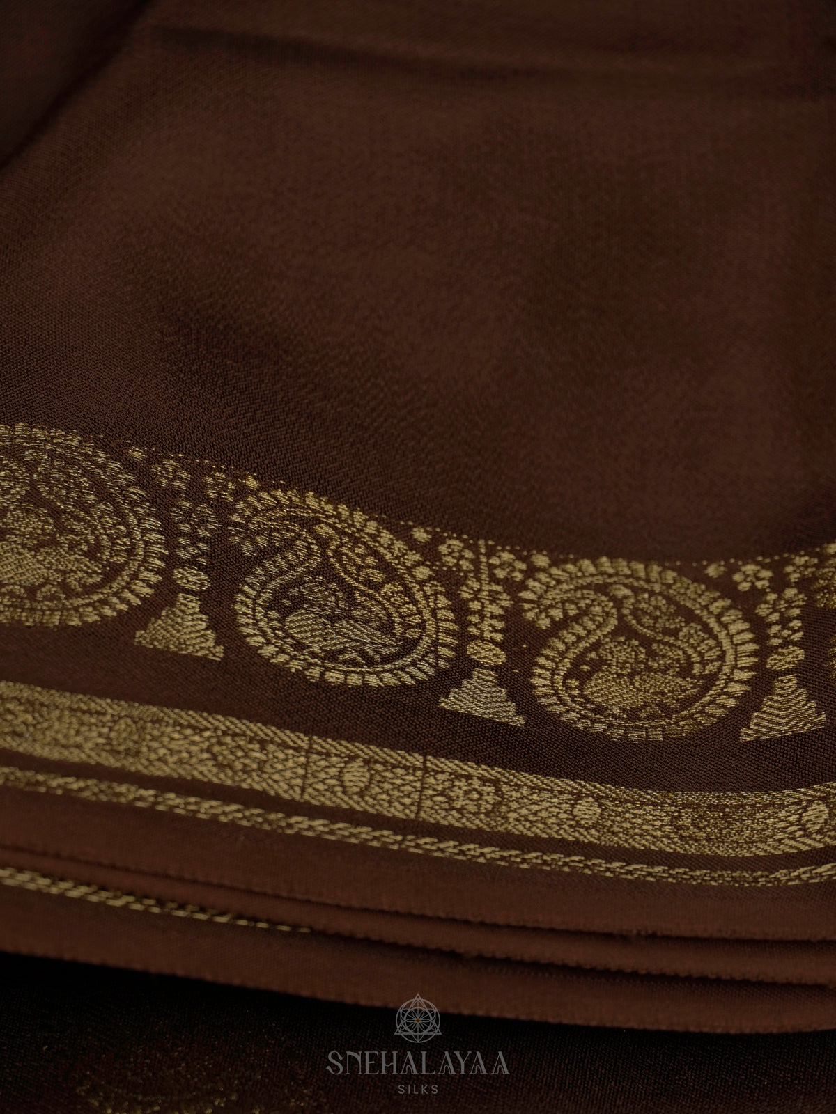 Brown Mysore Silk Saree