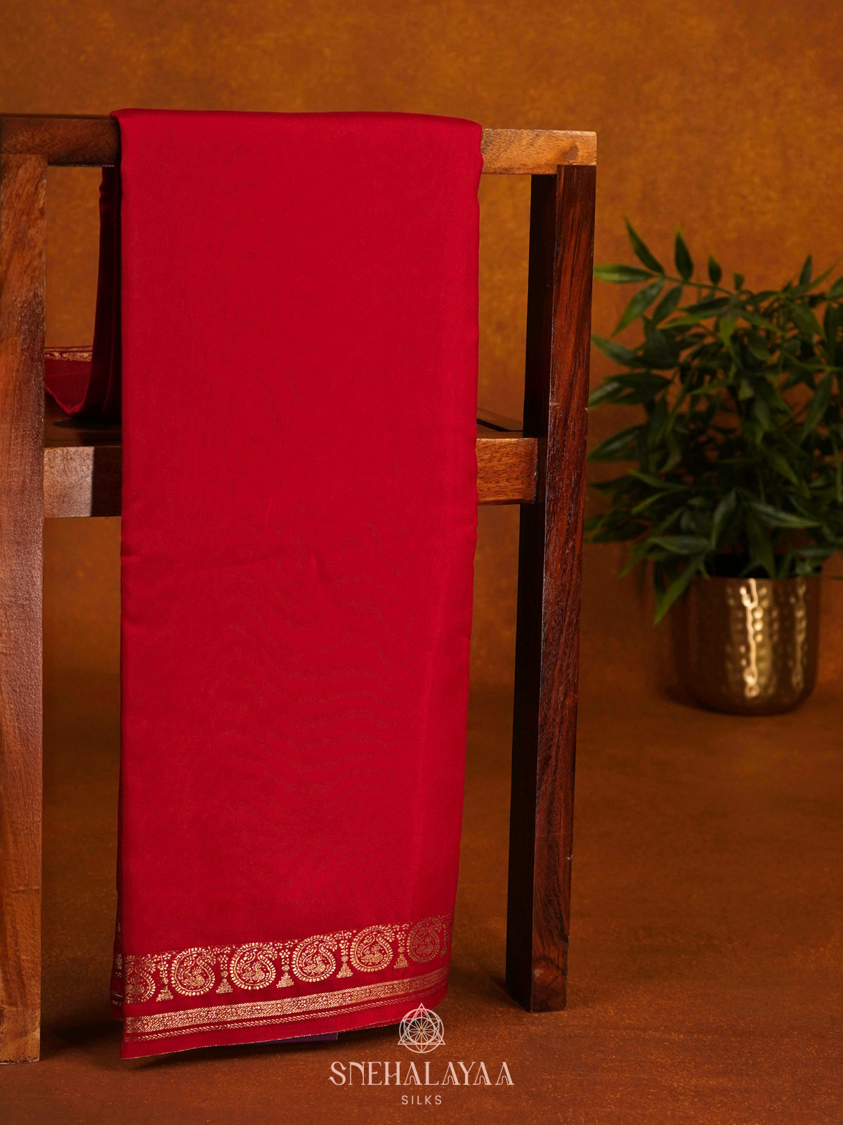 Orange Mysore Silk Saree