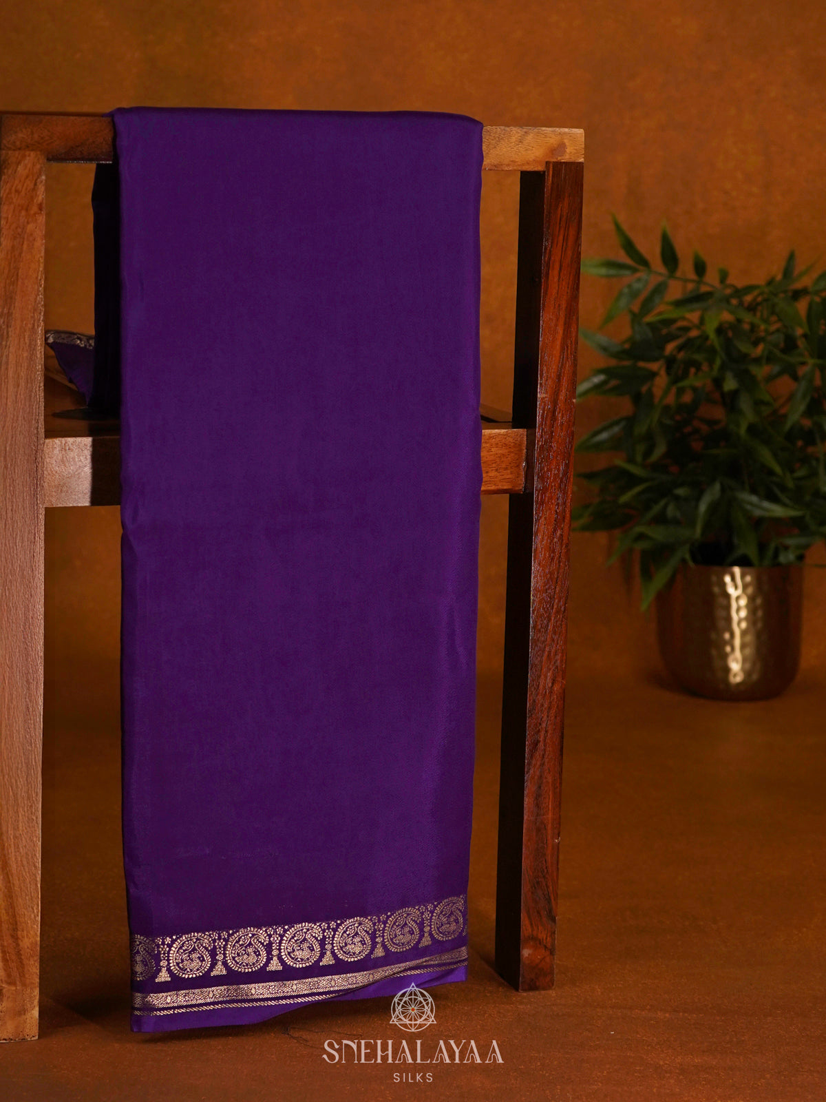 Navy Blue Mysore Silk Saree