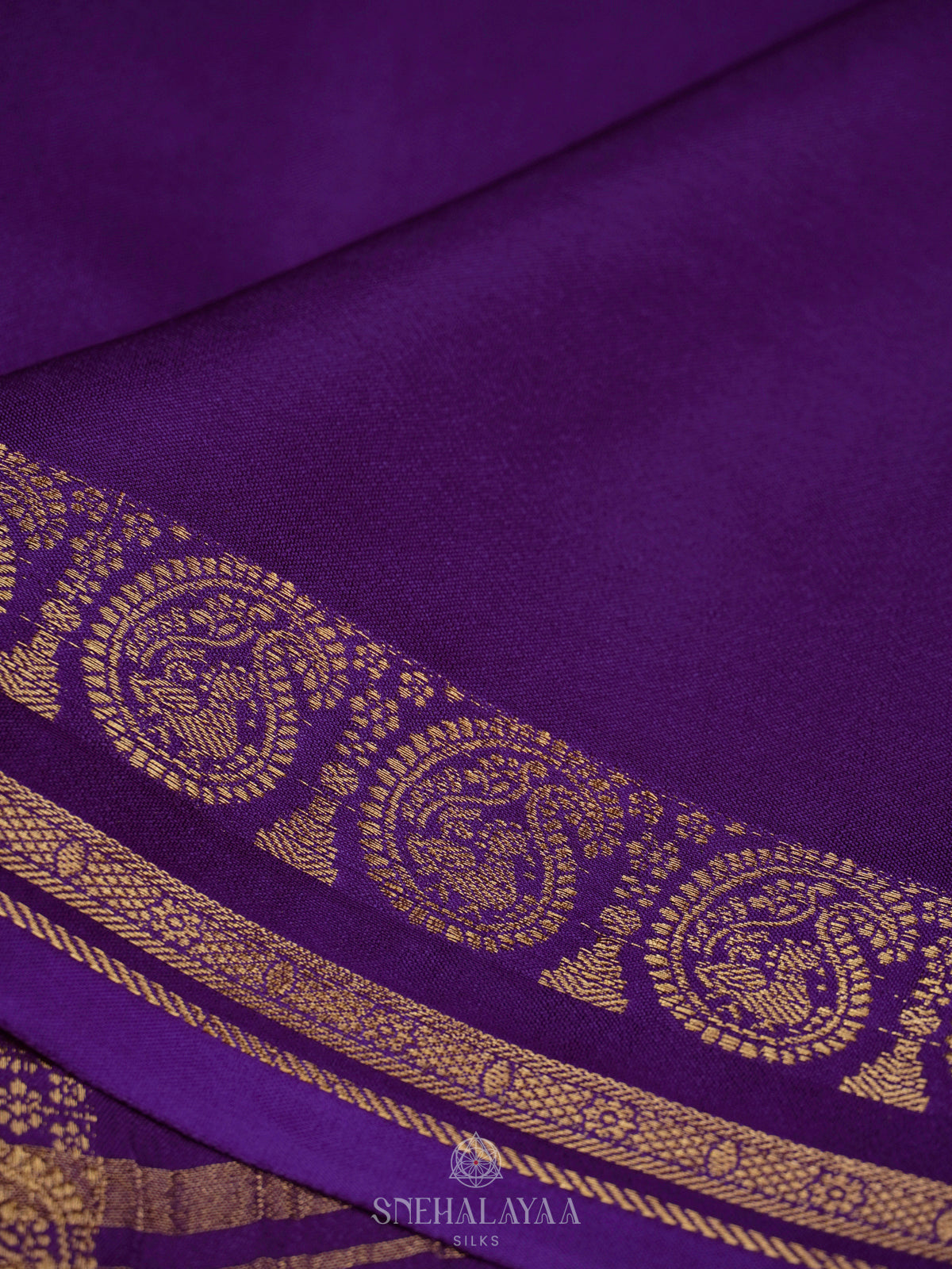 Navy Blue Mysore Silk Saree