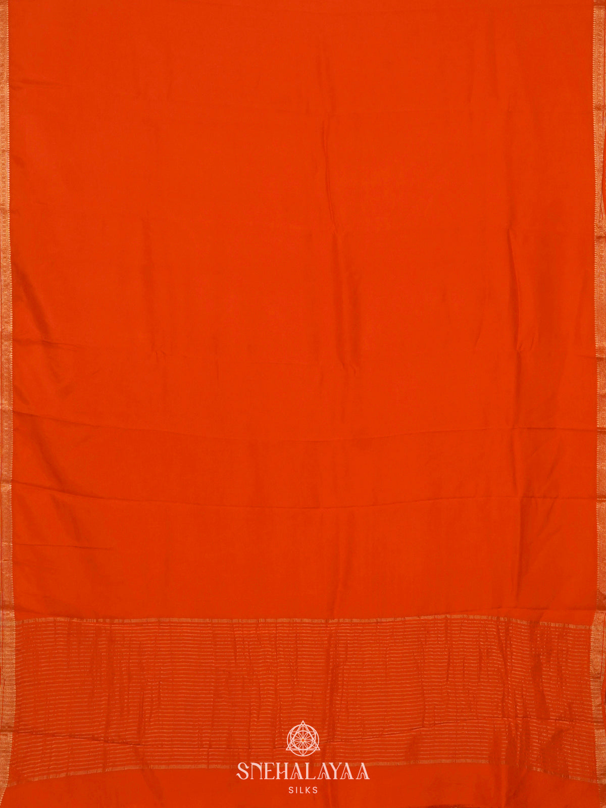 Orange Mysore Silk Saree
