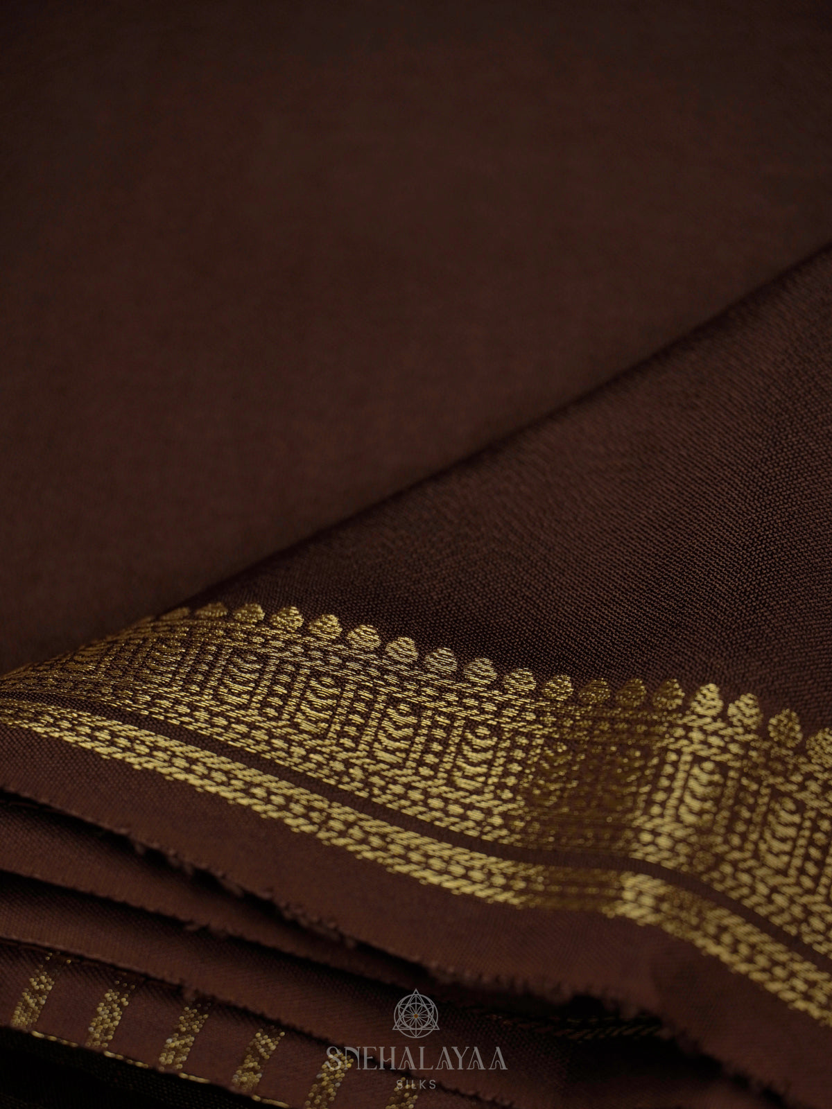 Brown Mysore Silk Saree