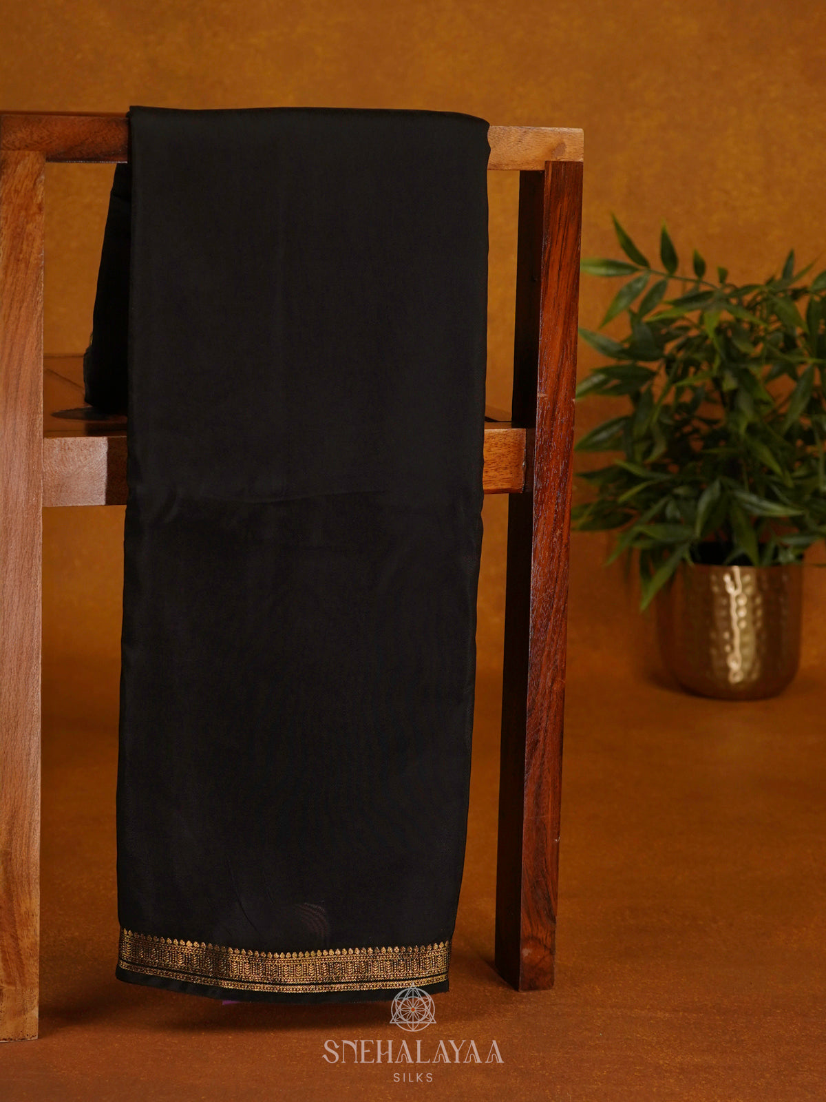 Black Mysore Silk Saree