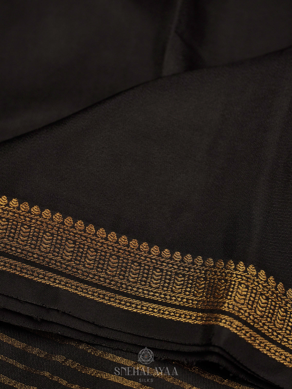 Black Mysore Silk Saree