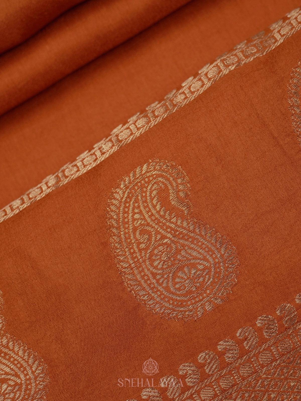 Orange Banaras Silk Saree