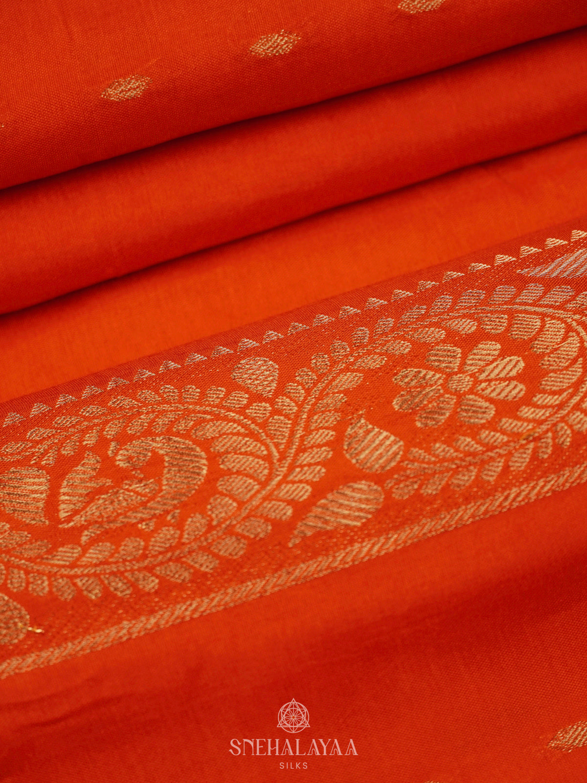 Orange Banaras Silk Saree