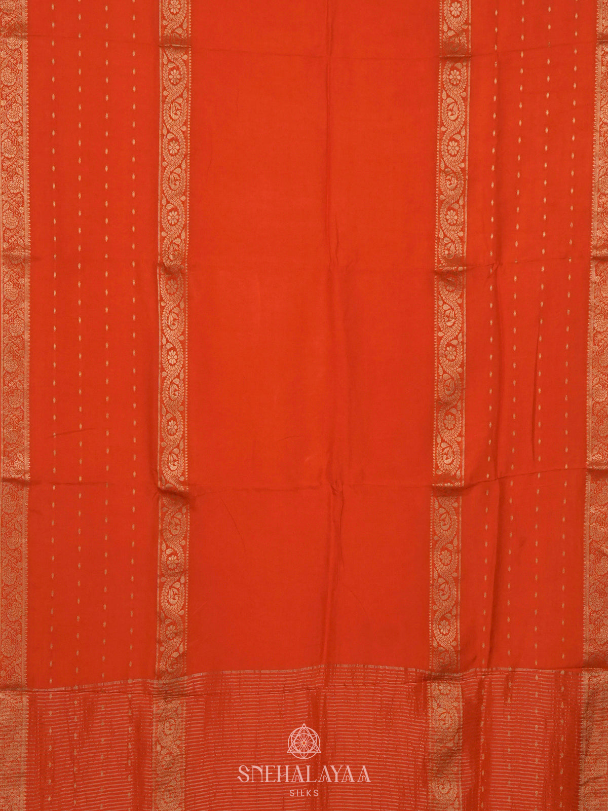 Orange Banaras Silk Saree