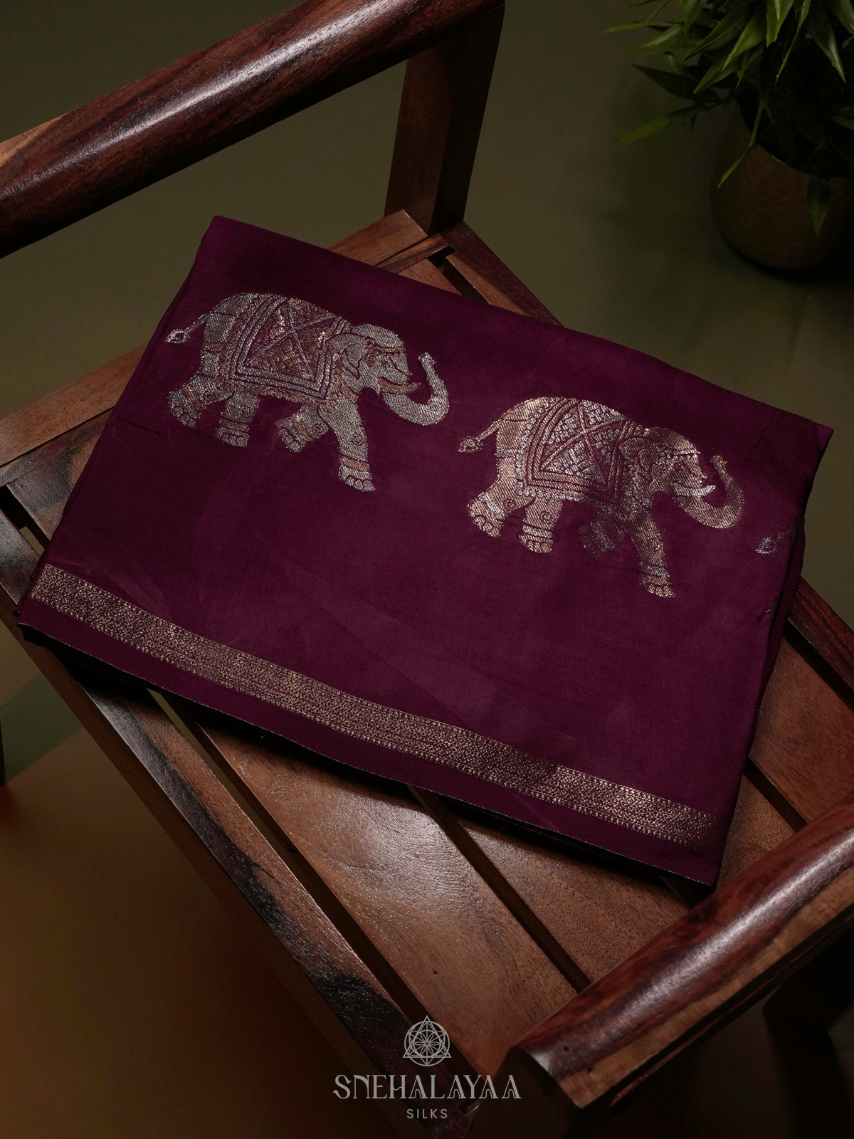 Purple Banaras Silk Saree