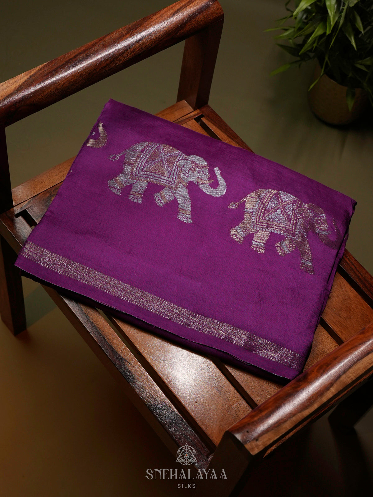 Purple Banaras Silk Saree
