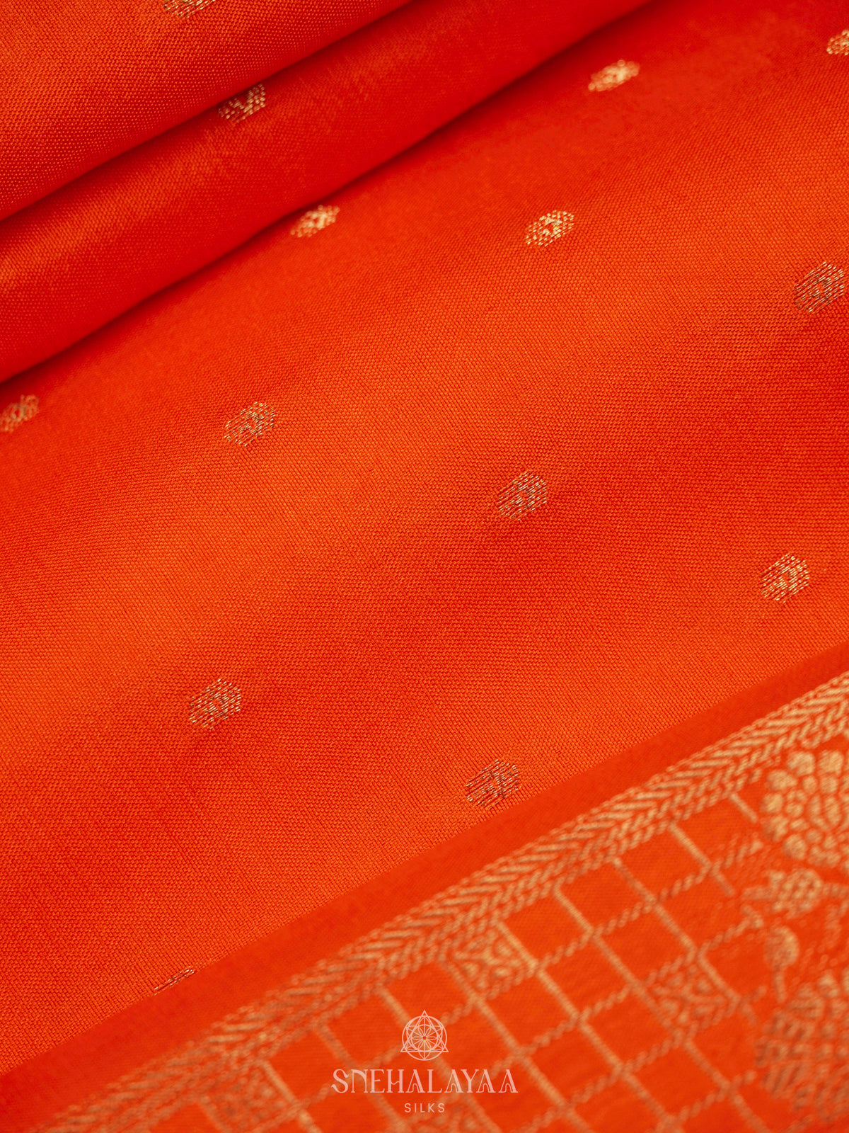 Orange Banaras Silk Saree