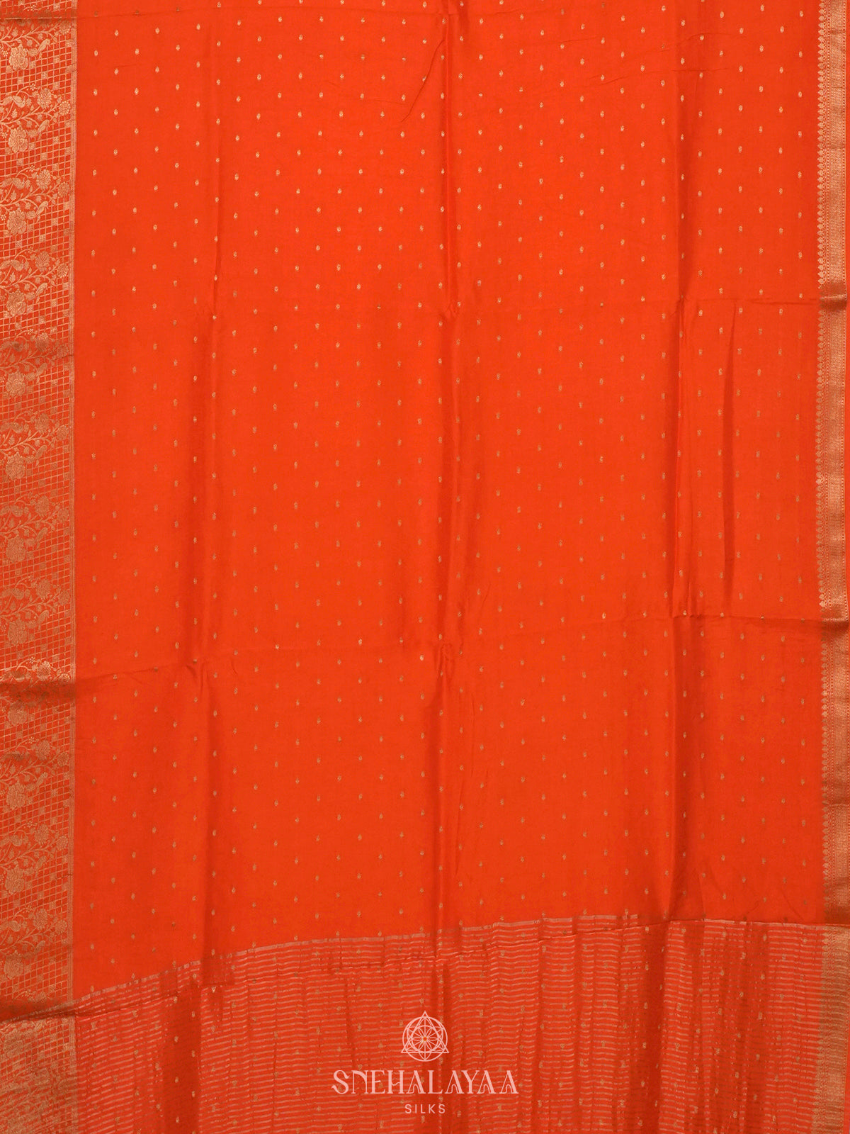 Orange Banaras Silk Saree