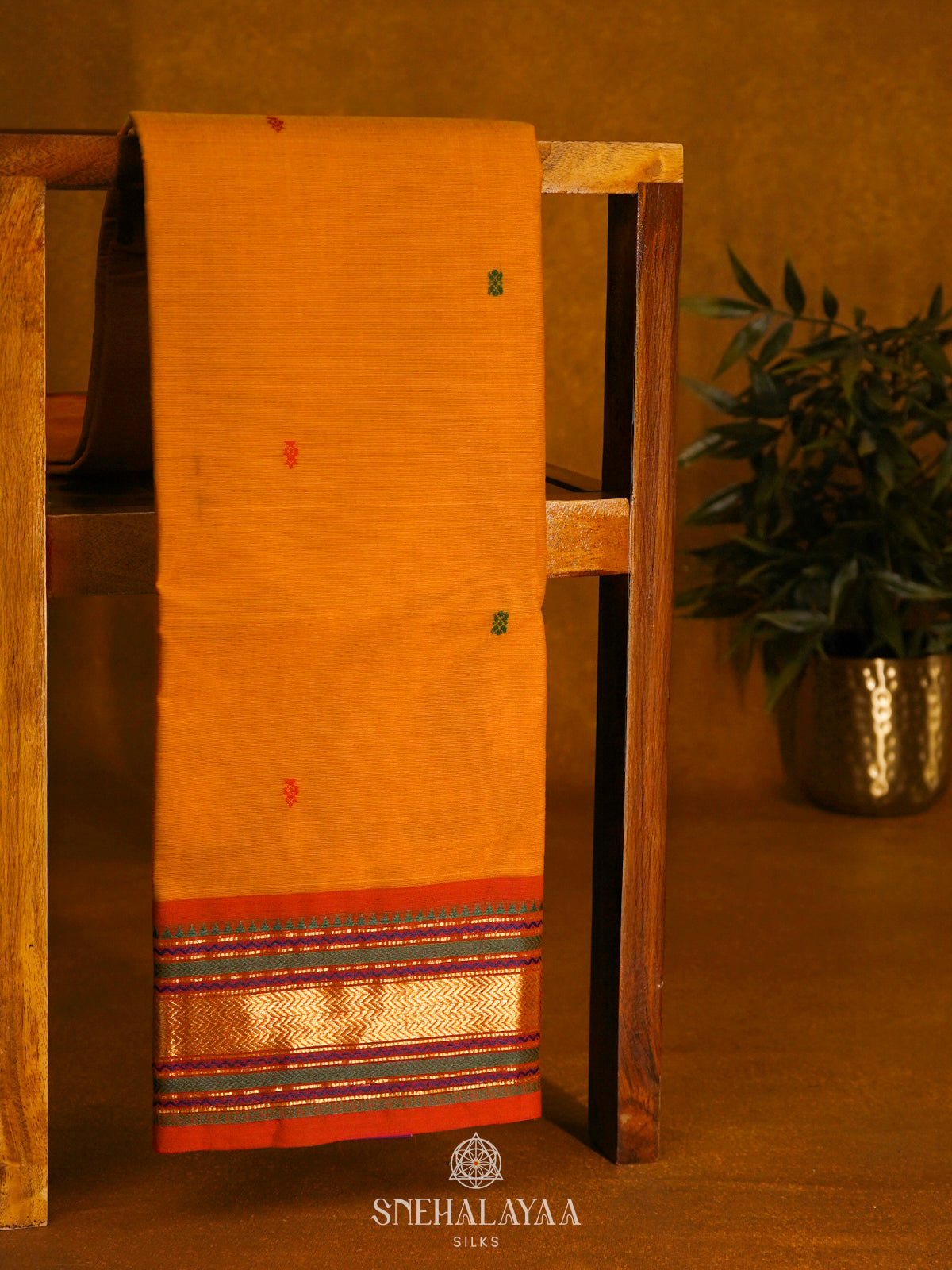 Orange Kanchi Cotton Saree