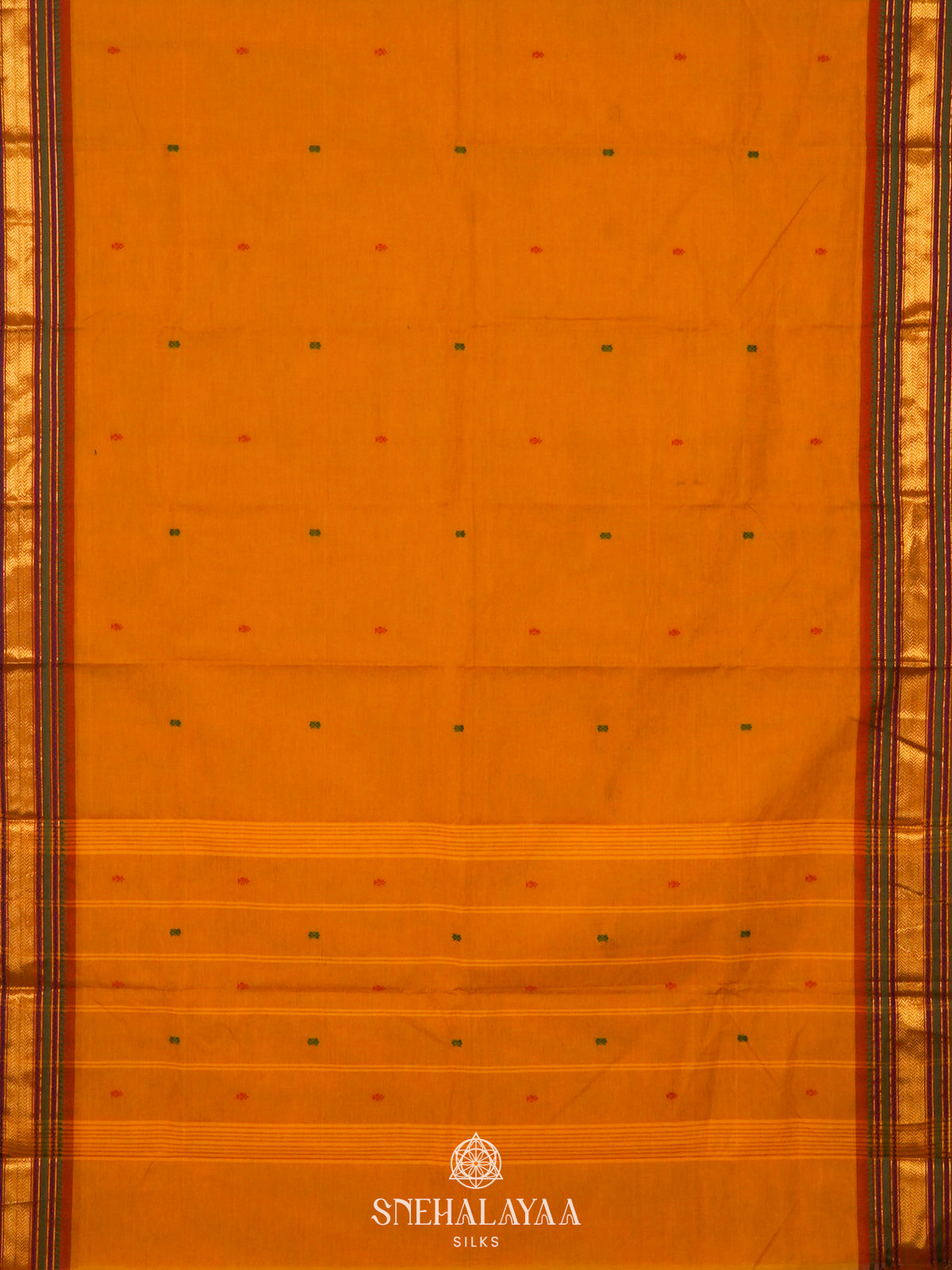 Orange Kanchi Cotton Saree