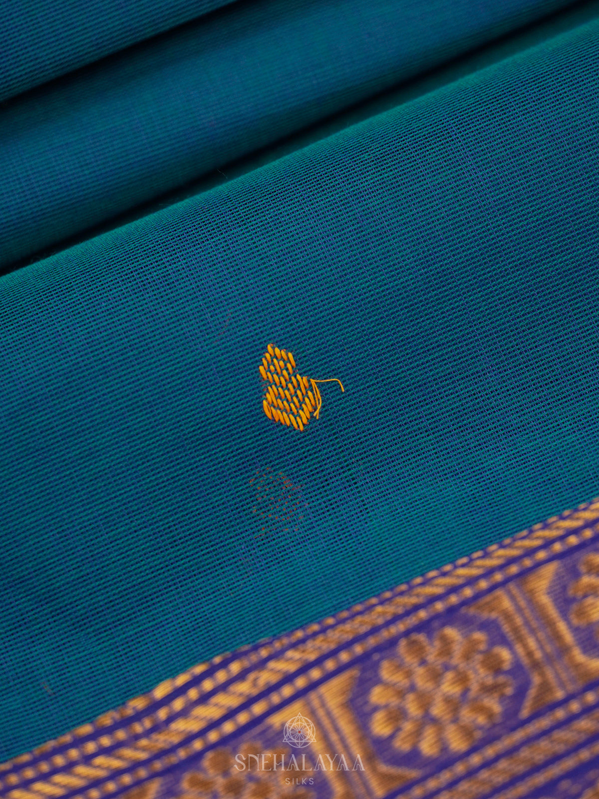 Peacock Blue Kanchi Cotton Saree