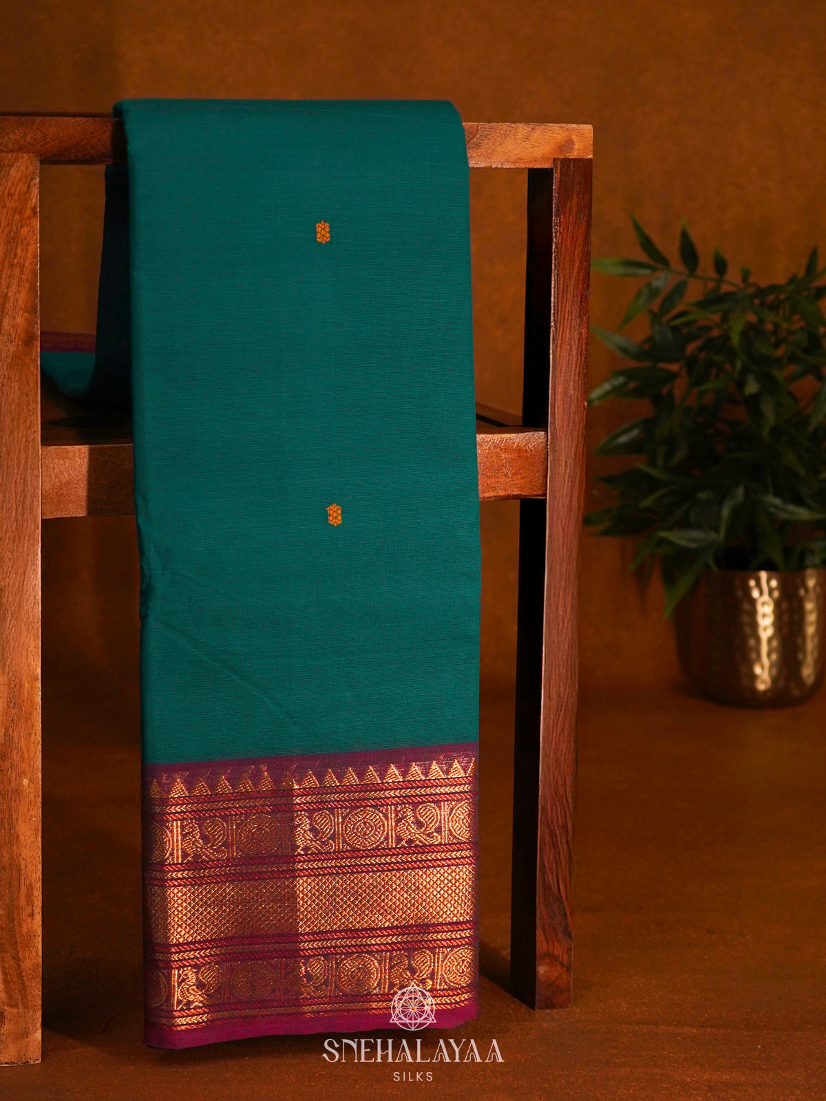 Forest Green Kanchi Cotton Saree