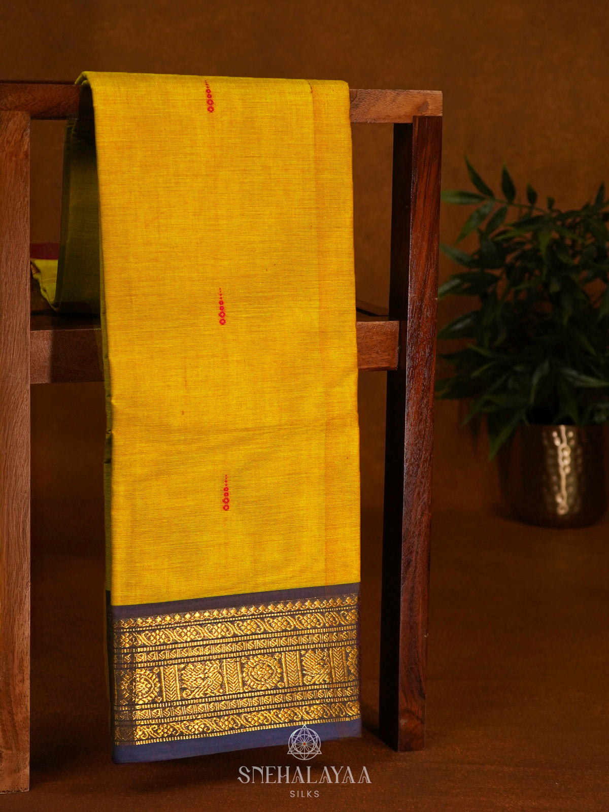 Yellow Kanchi Cotton Saree