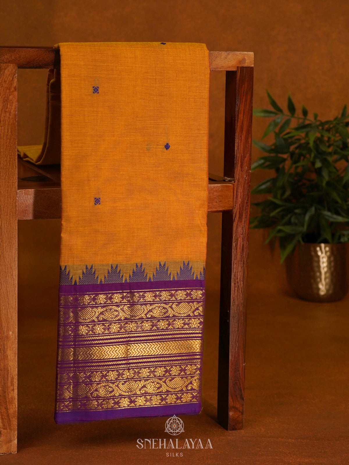 Orange Kanchi Cotton Saree