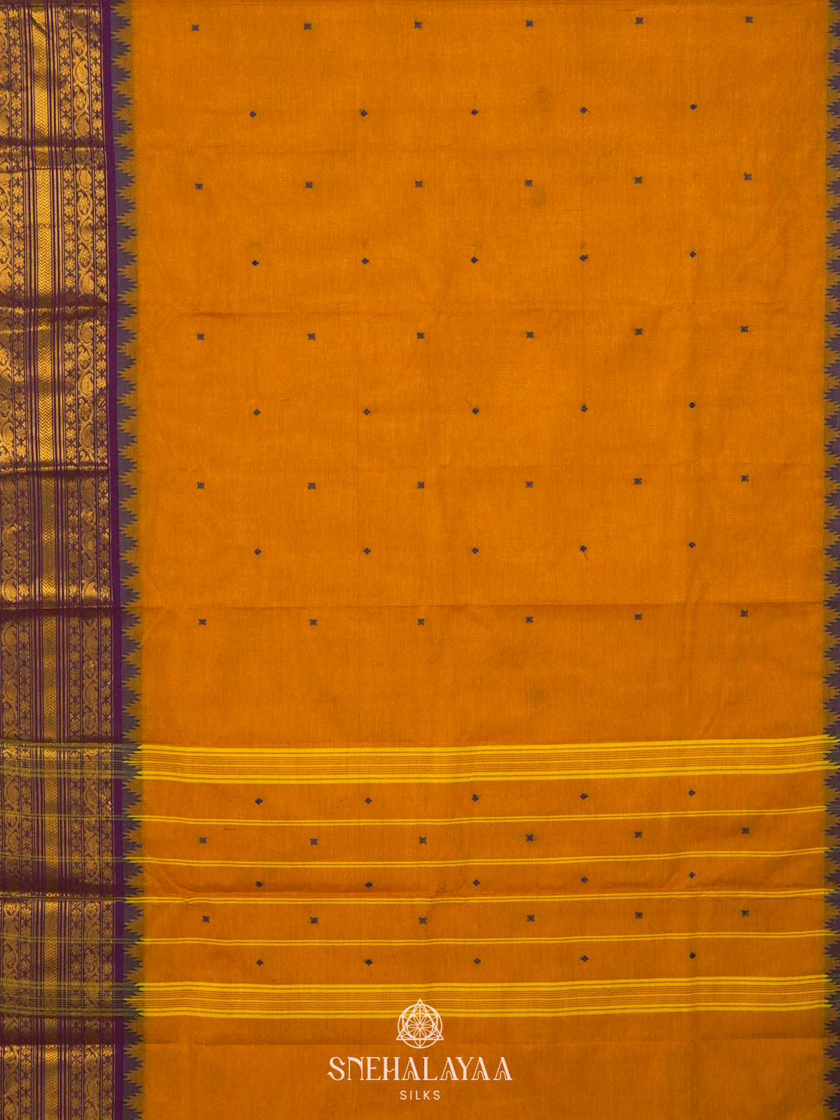 Orange Kanchi Cotton Saree