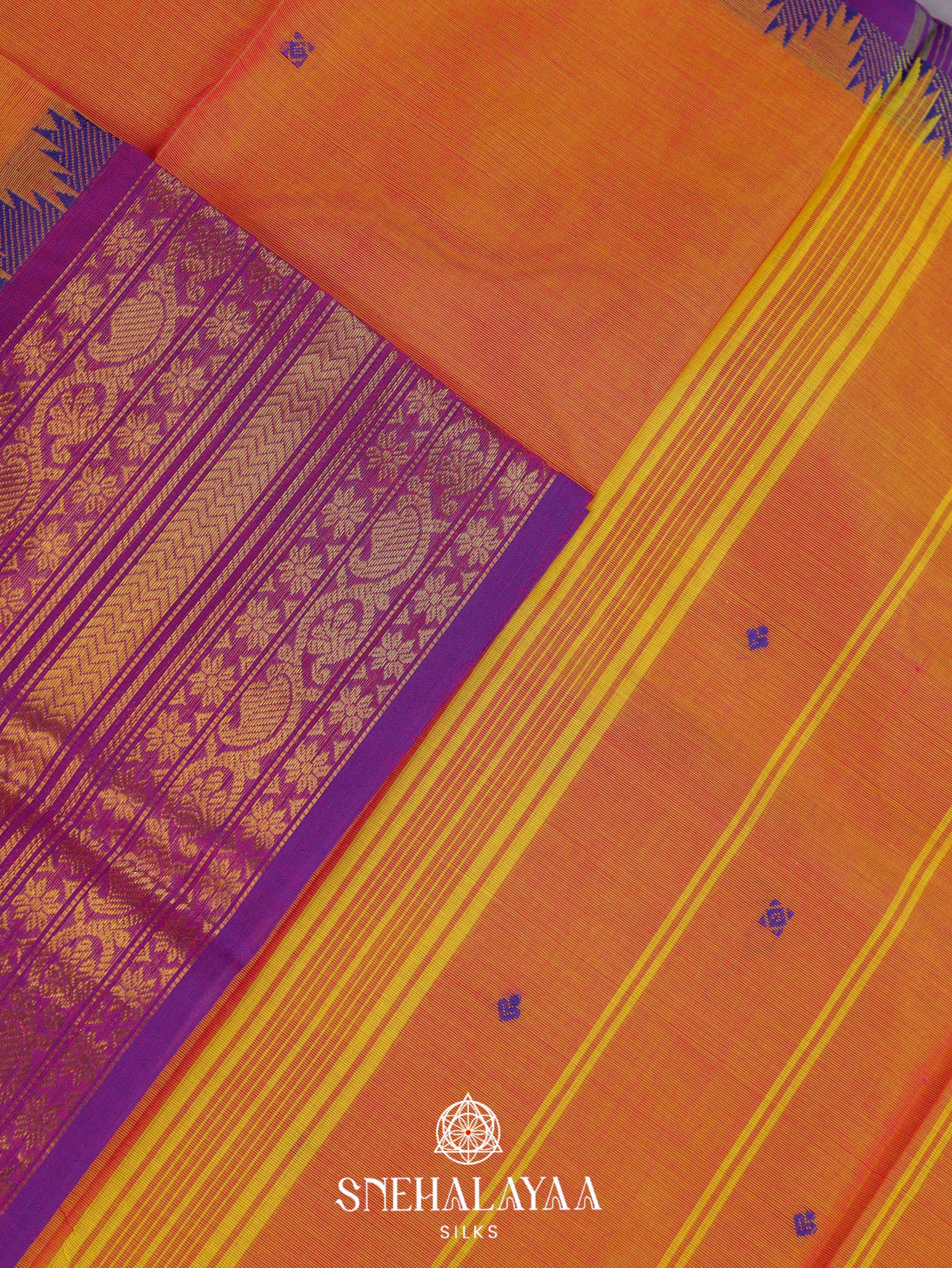 Mango Yellow Kanchi Cotton Saree