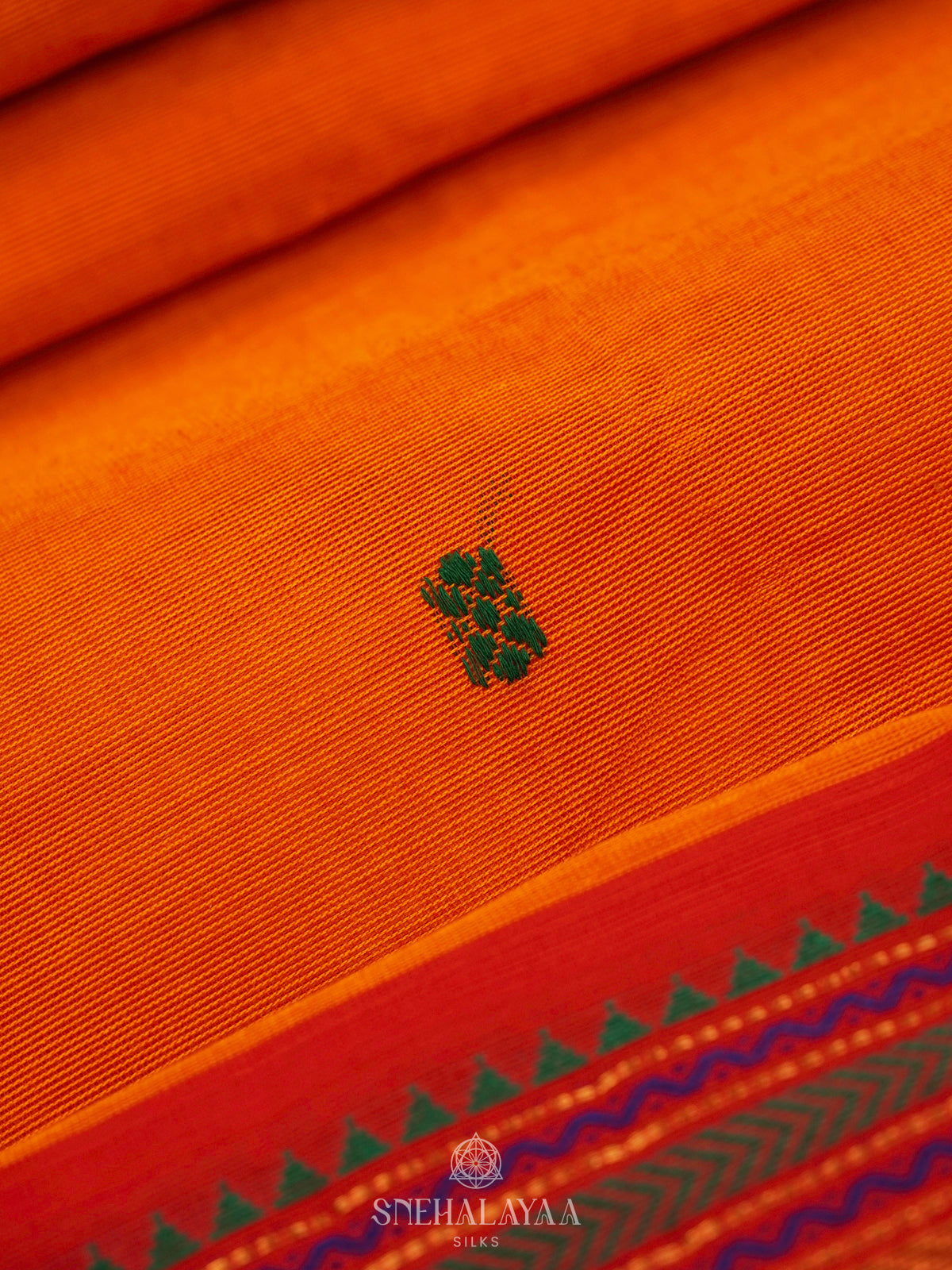 Orange Kanchi Cotton Saree