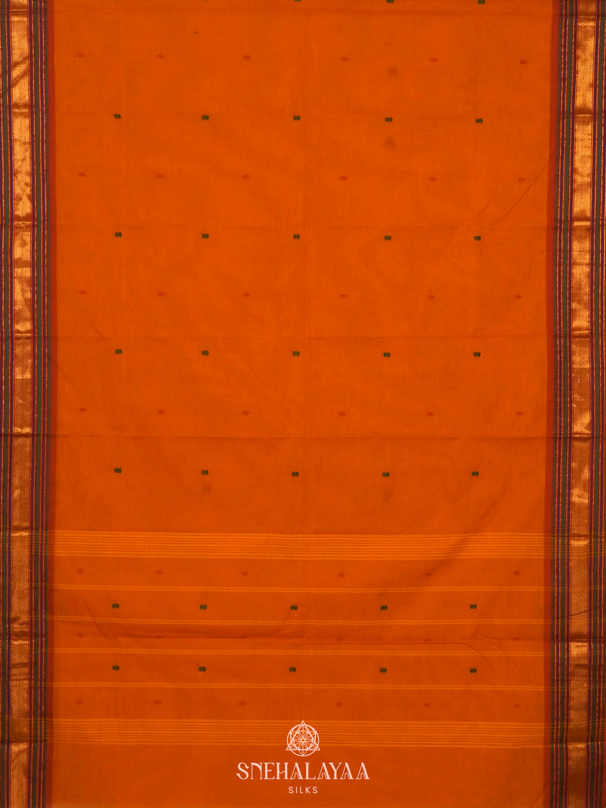 Orange Kanchi Cotton Saree
