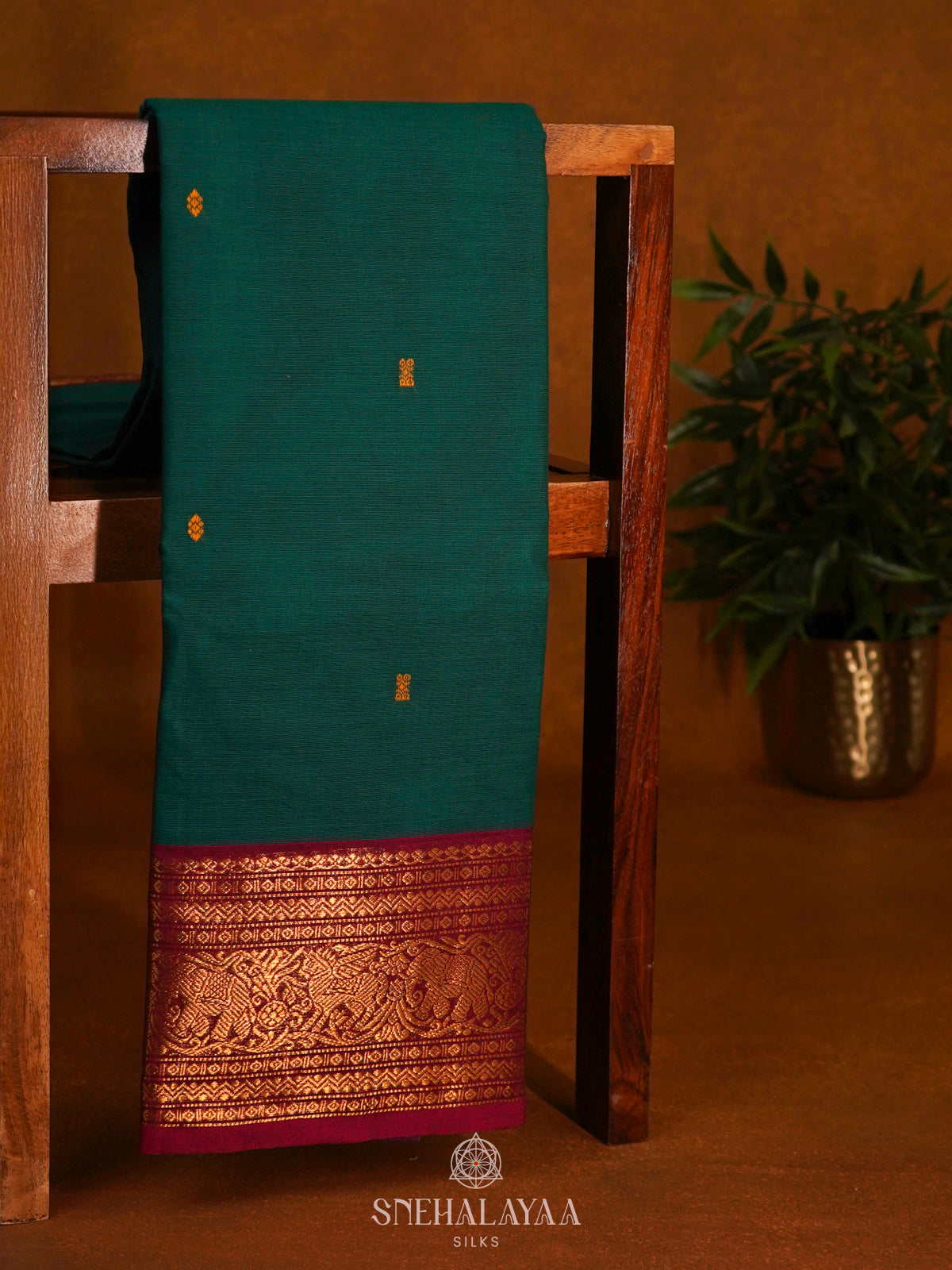 Forest Green Kanchi Cotton Saree