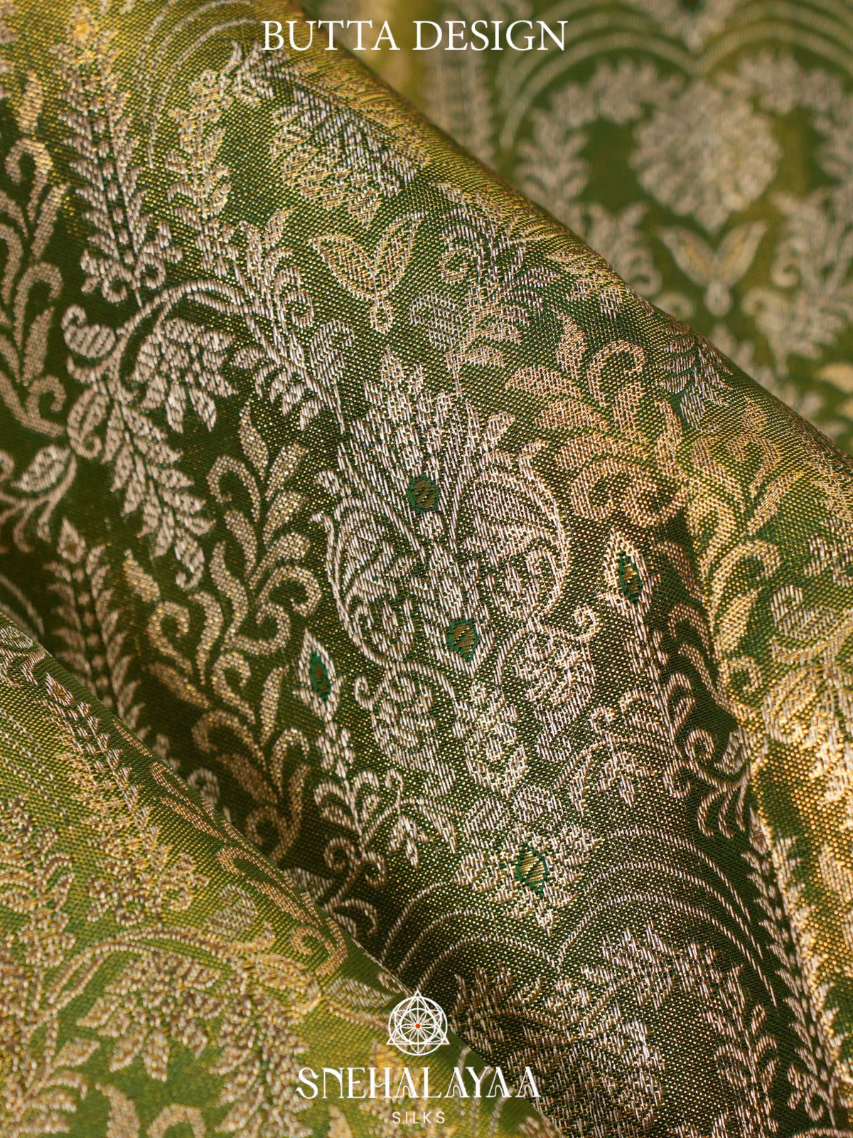 Pale Olive Green Kanjivaram Silk Saree
