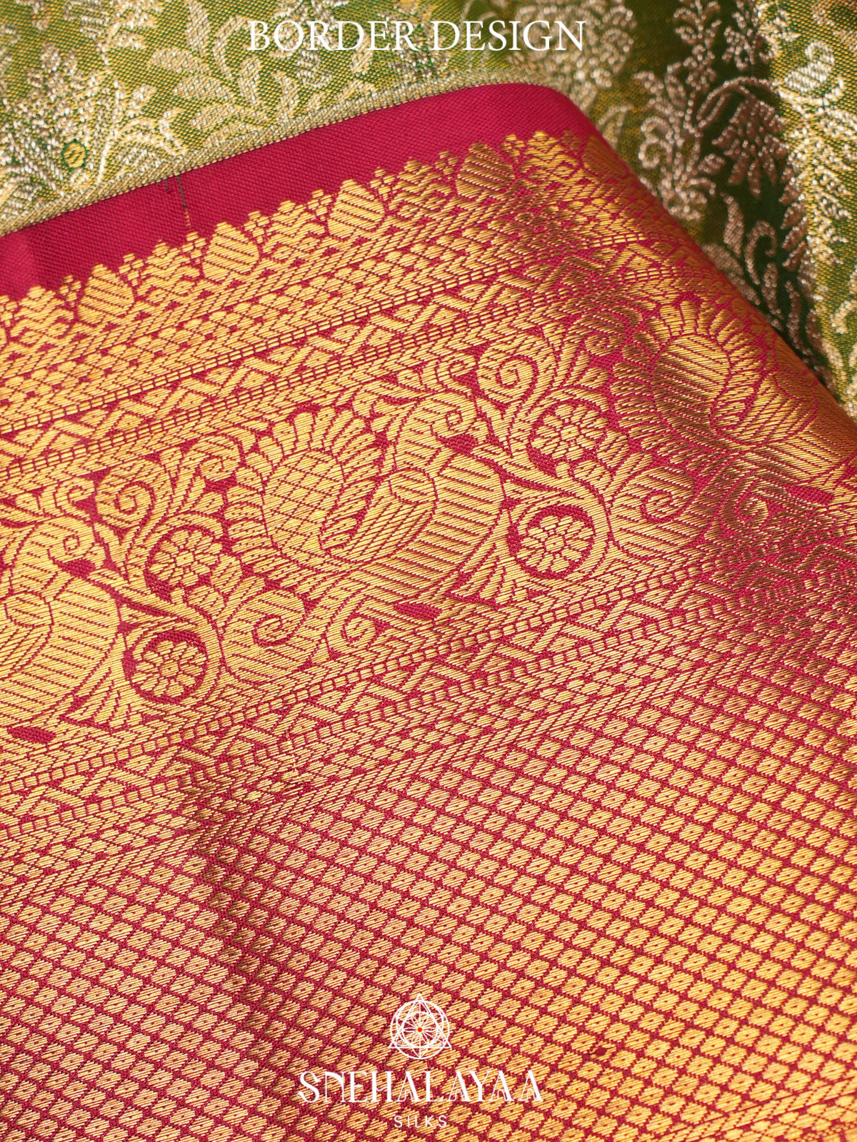 Pale Olive Green Kanjivaram Silk Saree