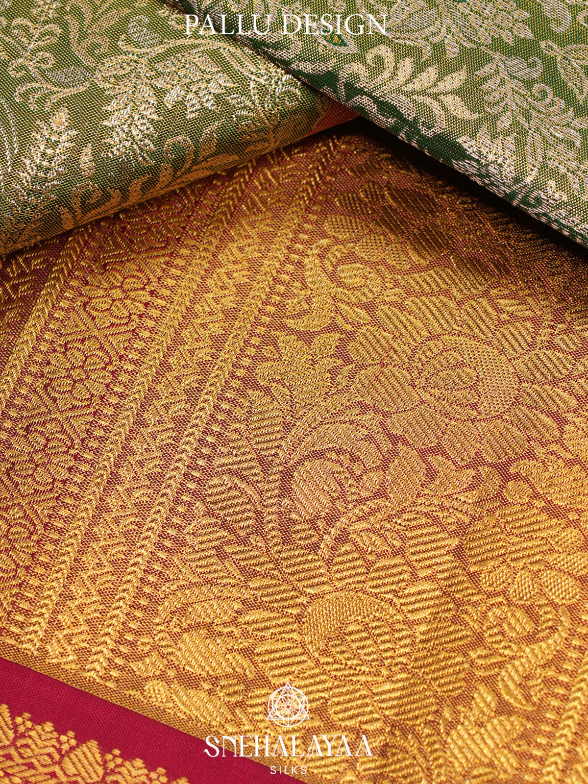 Pale Olive Green Kanjivaram Silk Saree