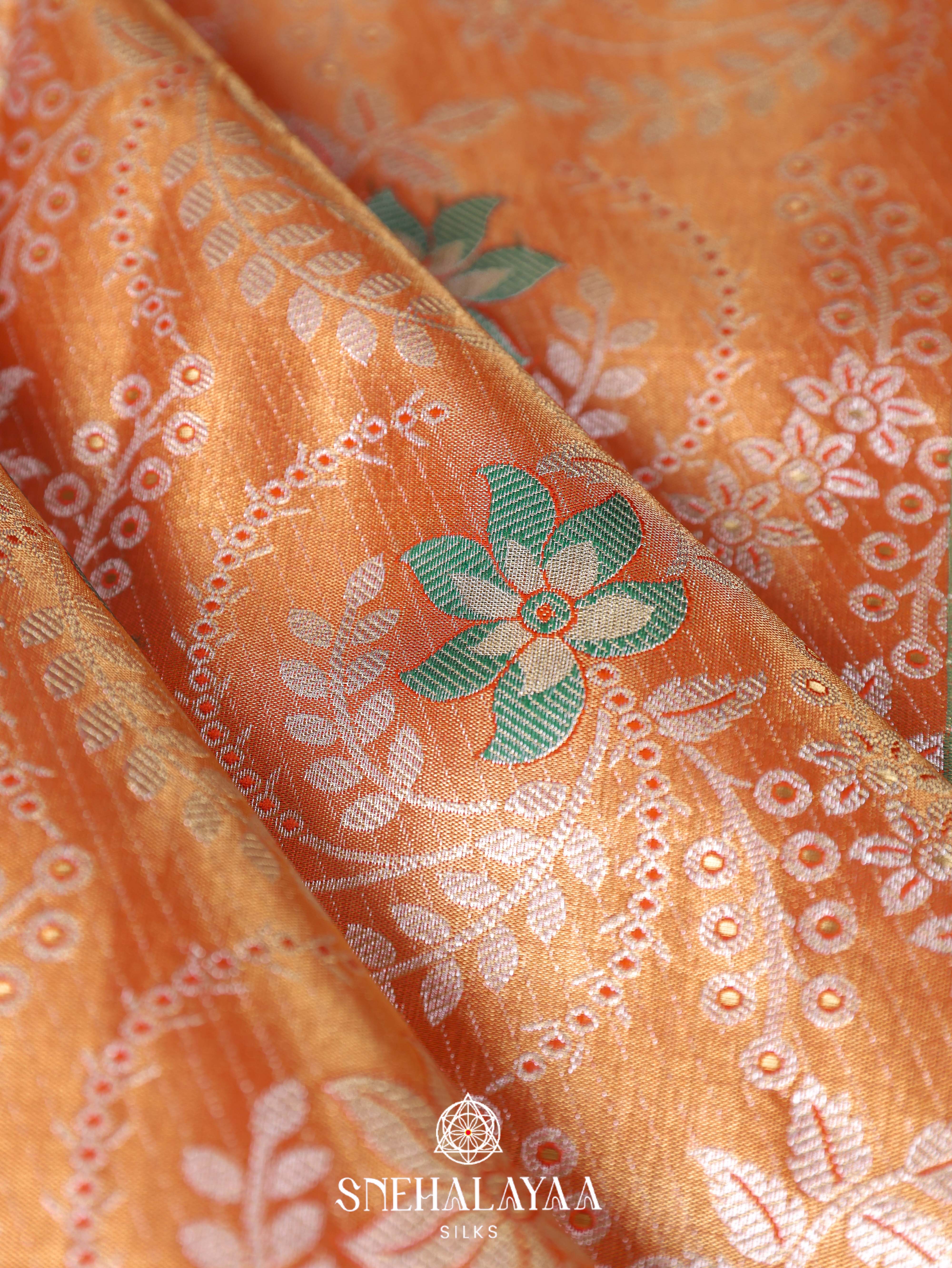 Peach Art Silk Saree