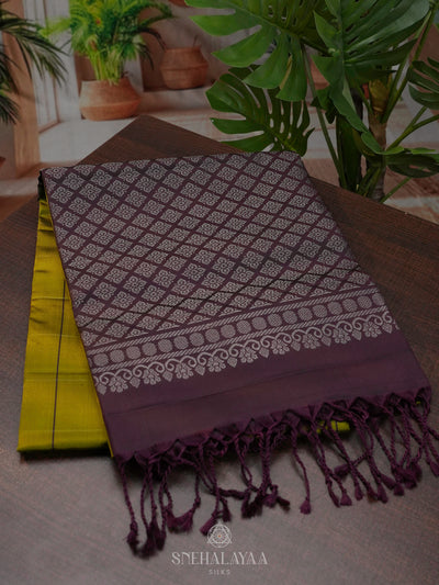 Olive Green Soft Silk Saree