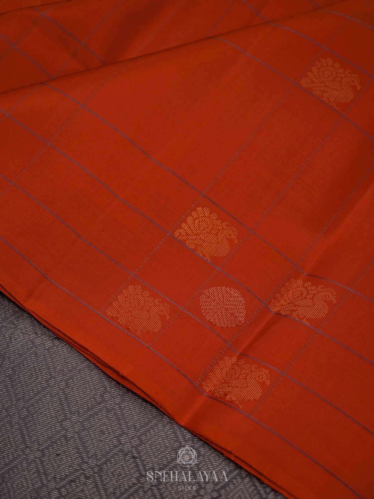 Rust Orange Soft Silk Saree