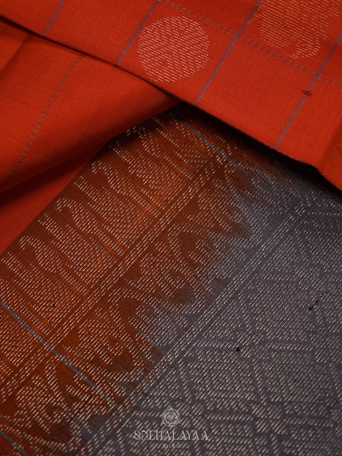Rust Orange Soft Silk Saree