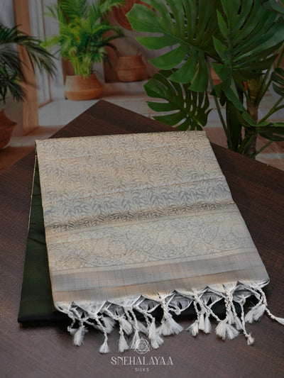 Forest Green  Soft Silk Saree