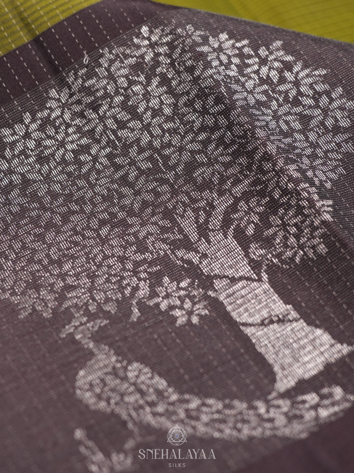 Olive Green Kanjivaram Silk Saree