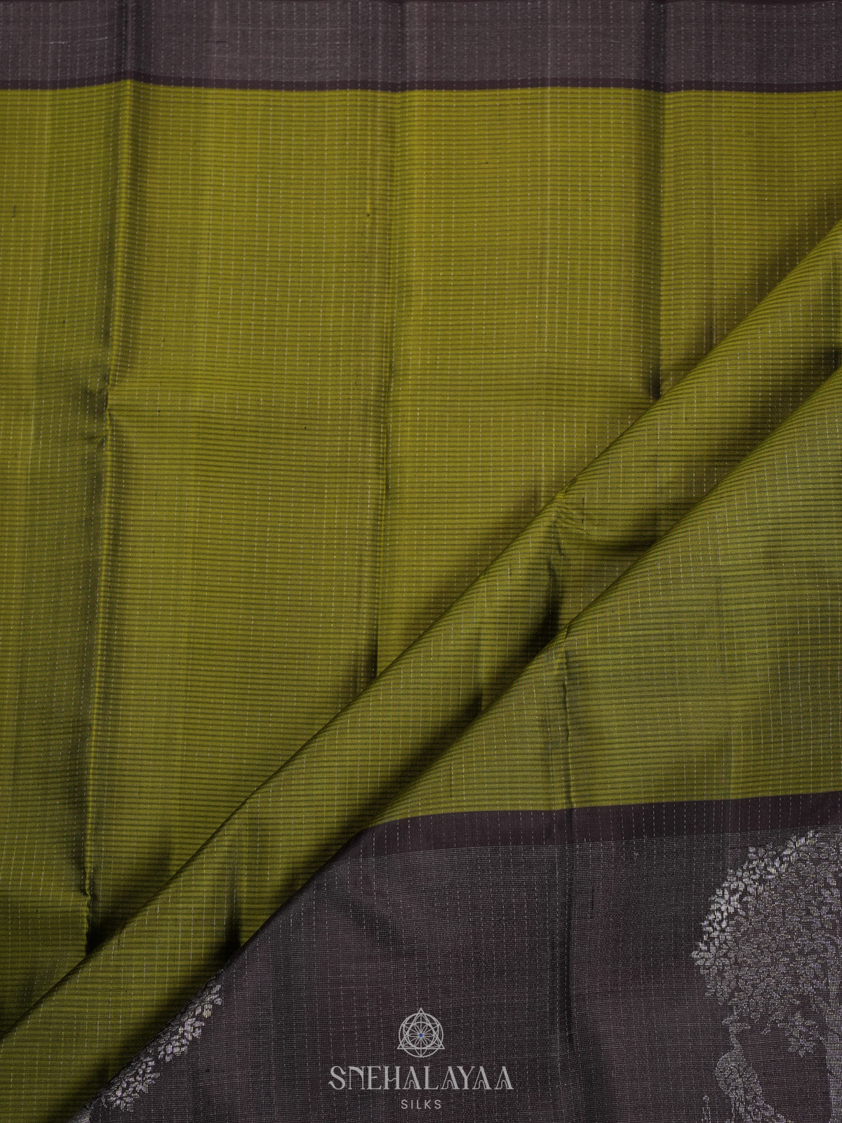 Olive Green Kanjivaram Silk Saree