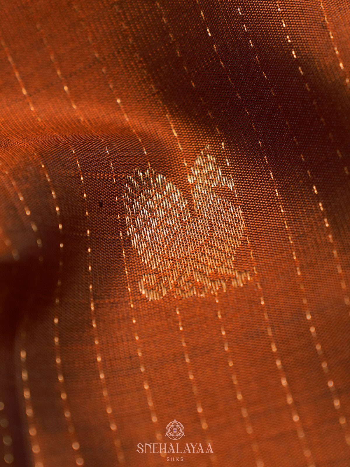 Burnt Orange Kanjivaram Silk Saree