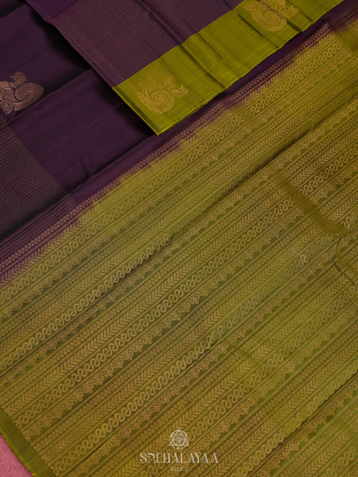 Burgundy Kanjivaram Silk Saree