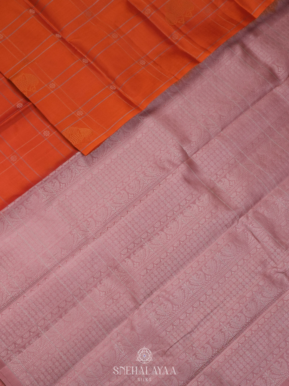 Orange Kanjivaram Silk Saree