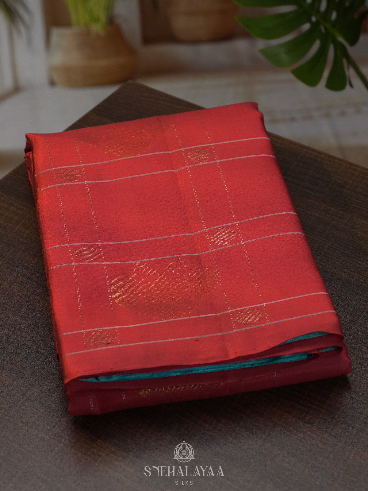 Ruby Red Kanjivaram Silk Saree