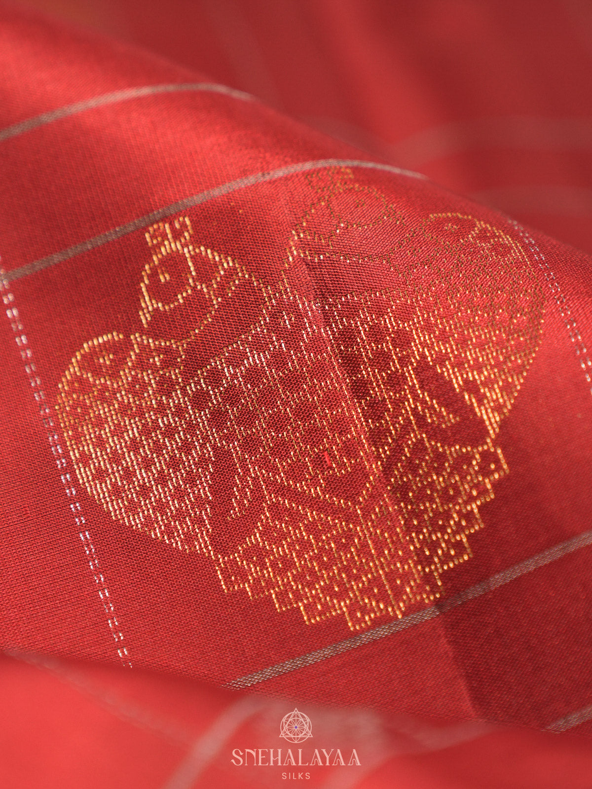 Ruby Red Kanjivaram Silk Saree
