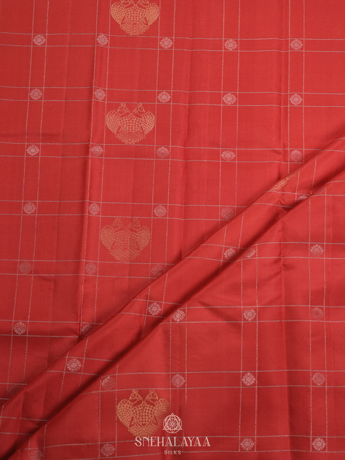 Ruby Red Kanjivaram Silk Saree