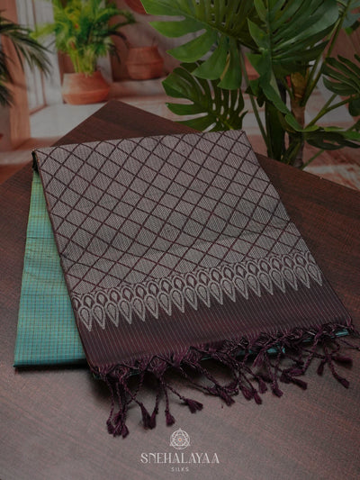 Peacock Blue Soft Silk Saree
