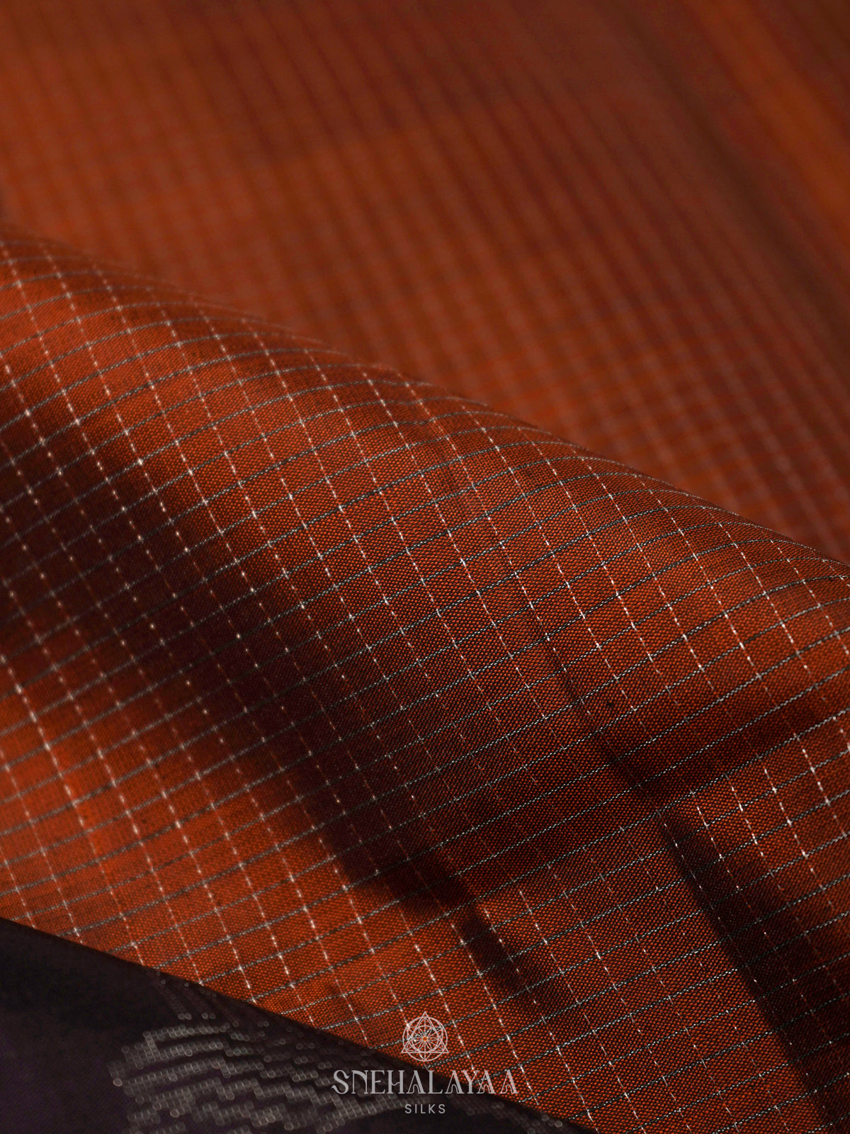Burnt Orange Soft Silk Saree