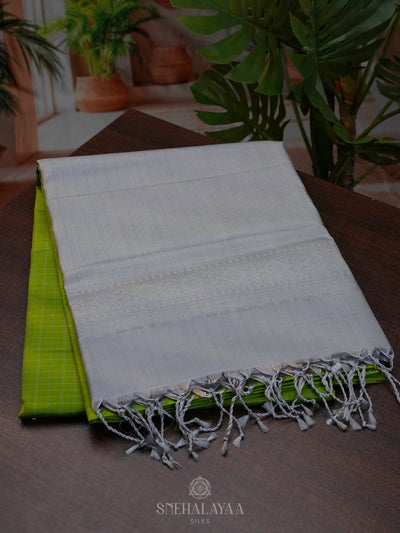 Lime Green Soft Silk Saree